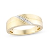 Thumbnail Image 0 of Men's Diamond Diagonal Wedding Ring 1/15 ct tw 10K Yellow Gold