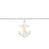 Thumbnail Image 1 of Diamond Anchor Anklet 1/10 ct tw Sterling Silver & 10K Yellow Gold 9"