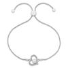 Thumbnail Image 0 of Neil Lane Cultured Pearl & Diamond Heart Bolo Bracelet 1/10 ct tw Sterling Silver