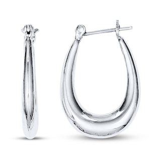 Oval Hoop Earrings Sterling Silver|Kay