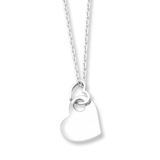 Double Heart Necklace Sterling Silver 16" Length | Kay