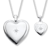 Thumbnail Image 0 of Mother/Daughter Necklaces Heart with Diamond Sterling Silver
