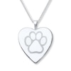 Thumbnail Image 0 of Paw Print Locket Heart Necklace Sterling Silver