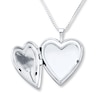 Thumbnail Image 1 of Paw Print Locket Heart Necklace Sterling Silver