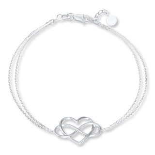 Infinity Heart Sterling Silver Bracelet | Kay
