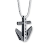Thumbnail Image 2 of Men's Anchor Necklace Stainless Steel