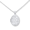 Thumbnail Image 0 of Oval Floral Locket Necklace Sterling Silver