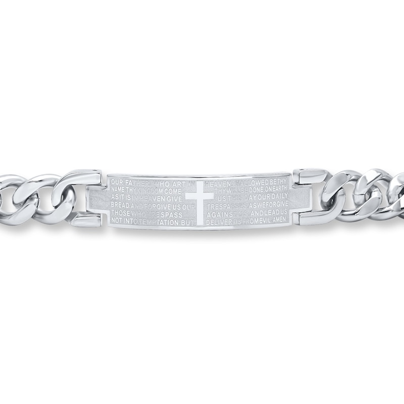 ID Bracelet Lord's Prayer Stainless Steel 8.5"