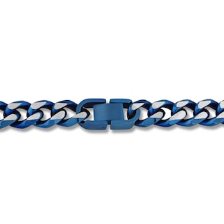 Men's Bracelet Stainless Steel/Blue Ion Plating 9