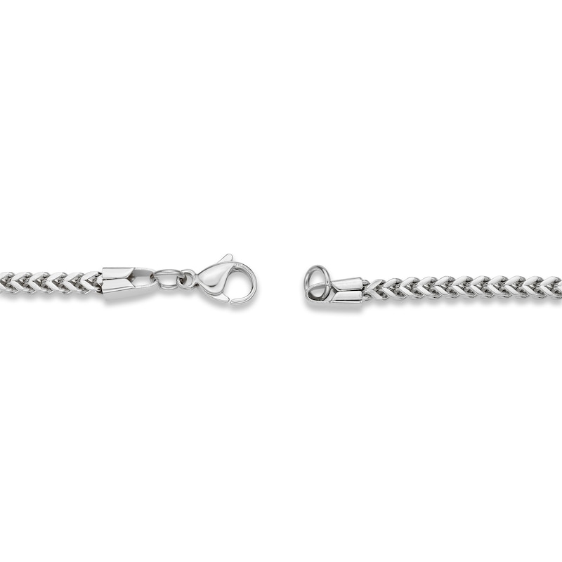 Solid Foxtail Chain Necklace 2.5mm Stainless Steel 18"