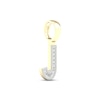 Thumbnail Image 1 of Diamond J Initial Charm 1/3 ct tw Baguette & Round-cut 10K Yellow Gold