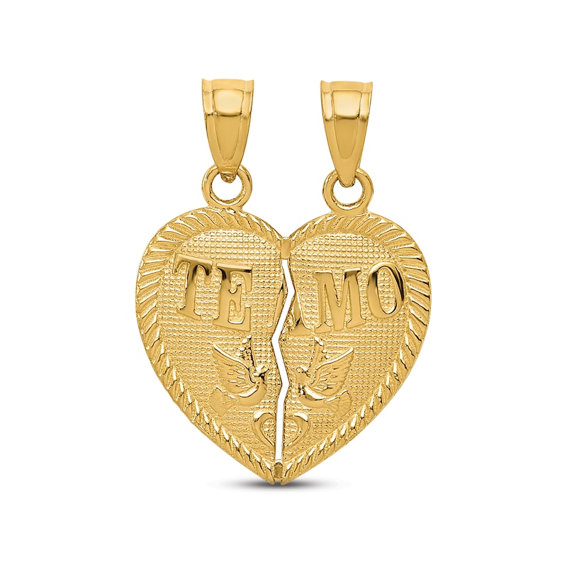 "Te Amo" Heart Charm Set 14K Yellow Gold