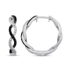 Thumbnail Image 0 of Black & White Diamond Twist Hoop Earrings 1/4 ct tw Sterling Silver