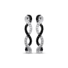 Thumbnail Image 1 of Black & White Diamond Twist Hoop Earrings 1/4 ct tw Sterling Silver