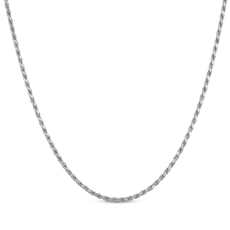 Diamond-Cut Solid Rope Chain Necklace 2.7mm Sterling Silver 22"