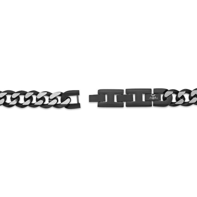 Solid Curb Chain Necklace 11mm Black Ion-Plated Stainless Steel 24"