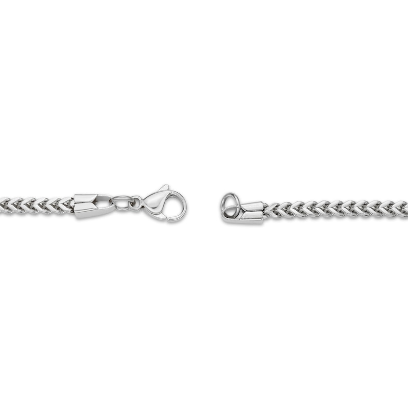 Solid Foxtail Chain Necklace 2.5mm Stainless Steel 24"