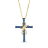 Thumbnail Image 0 of Le Vian Blue Sapphire Cross Necklace 5/8 ct tw Diamonds 14K Honey Gold 19"