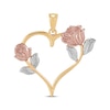 Thumbnail Image 0 of Heart & Roses Charm 14K Two-Tone Gold
