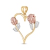Thumbnail Image 1 of Heart & Roses Charm 14K Two-Tone Gold