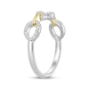 Thumbnail Image 1 of Linked Always Diamond Oval Chain Link Ring 1/6 ct tw Sterling Silver & 10K Yellow Gold