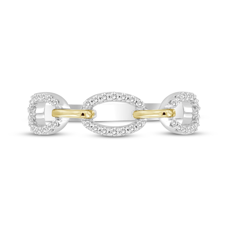 Linked Always Diamond Oval Chain Link Ring 1/6 ct tw Sterling Silver & 10K Yellow Gold