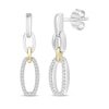 Thumbnail Image 0 of Linked Always Diamond Oval Chain Link Drop Earrings 1/10 ct tw Sterling Silver & 10K Yellow Gold