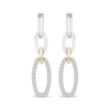 Thumbnail Image 1 of Linked Always Diamond Oval Chain Link Drop Earrings 1/10 ct tw Sterling Silver & 10K Yellow Gold