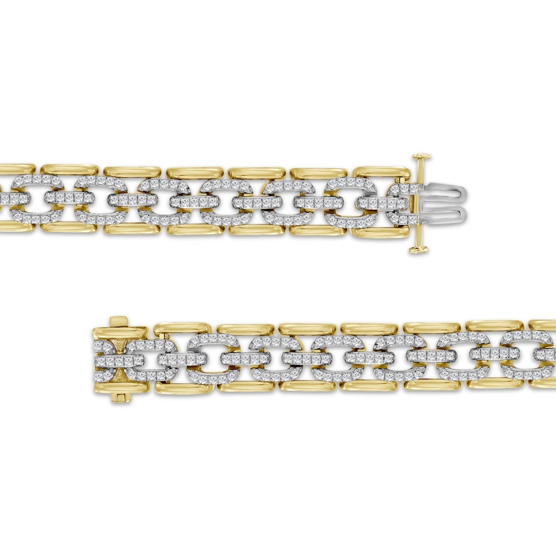 Linked Always Men's Diamond Chain Link Bracelet 2-1/4 ct tw 10K Yellow Gold 8.5"