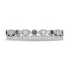 Thumbnail Image 2 of Neil Lane Diamond & Emerald Anniversary Ring 1/4 ct tw 14K White Gold