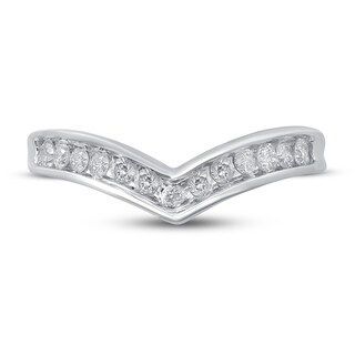0.12 CT 10K White Gold Round Diamond Ladies Wedding Contour Band Guard Ring 0.12 CT 10K White Gold Round Diamond Ladies Wedding Contour Band Guard Ring