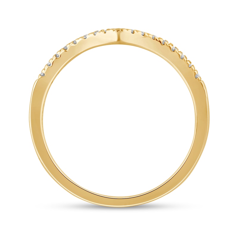 Diamond Contour Ring 1/10 ct tw Round-cut 10K Yellow Gold