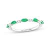 Thumbnail Image 0 of Emerald & Diamond Anniversary Ring 10K White Gold