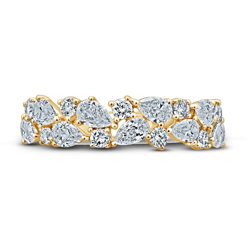 Monique Lhuillier Bliss Diamond Anniversary Band 1-1/4 ct tw Round & Pear-shaped 18K Yellow Gold