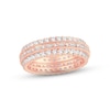 Thumbnail Image 0 of Diamond Eternity Anniversary Ring 1-1/2 ct tw Round & Baguette-cut 14K Rose Gold