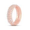Thumbnail Image 1 of Diamond Eternity Anniversary Ring 1-1/2 ct tw Round & Baguette-cut 14K Rose Gold