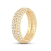 Thumbnail Image 1 of Diamond Eternity Anniversary Ring 1-1/2 ct tw Round & Baguette-cut 14K Yellow Gold