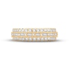 Thumbnail Image 2 of Diamond Eternity Anniversary Ring 1-1/2 ct tw Round & Baguette-cut 14K Yellow Gold