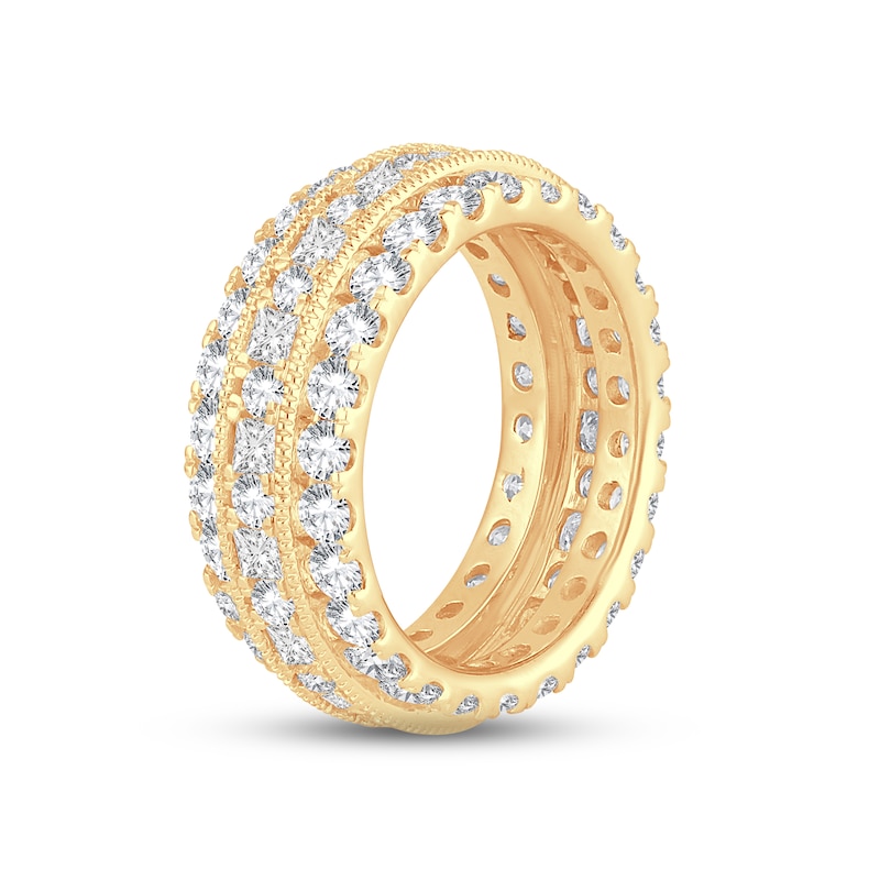 Diamond Eternity Anniversary Ring 4 ct tw Round & Princess-cut 14K Yellow Gold