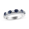Thumbnail Image 0 of Blue Sapphire & Diamond Alternating Anniversary Band 1/4 ct tw Round-cut 10K White Gold