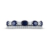Thumbnail Image 2 of Blue Sapphire & Diamond Alternating Anniversary Band 1/4 ct tw Round-cut 10K White Gold