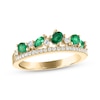Thumbnail Image 0 of Emerald & Diamond Anniversary Band 1/6 ct tw Round-cut 10K Yellow Gold