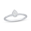 Thumbnail Image 0 of Multi-Diamond Center Pear Frame Promise Ring 1/20 ct tw Sterling Silver