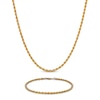 Thumbnail Image 0 of Semi-Solid Glitter Rope Chain Necklace & Bracelet Set 10K Yellow Gold