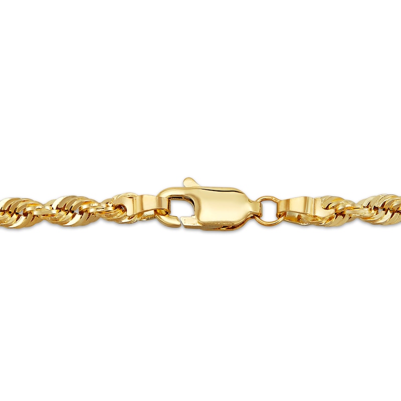Semi-Solid Glitter Rope Chain Necklace & Bracelet Set 10K Yellow Gold