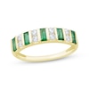 Thumbnail Image 0 of Baguette-Cut Emerald & Diamond Anniversary Ring 1/4 ct tw 10K Yellow Gold