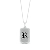 Thumbnail Image 0 of Men's Diamond Accent Dog Tag Medieval Script Initial Necklace Sterling Silver 22"