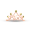 Thumbnail Image 1 of Peridot & White Lab-Created Sapphire Quinceañera Crown Ring 10K Rose Gold