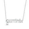 Thumbnail Image 0 of White Lab-Created Sapphire Zodiac Gemini Necklace Sterling Silver 18"