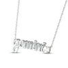 Thumbnail Image 1 of White Lab-Created Sapphire Zodiac Gemini Necklace Sterling Silver 18"